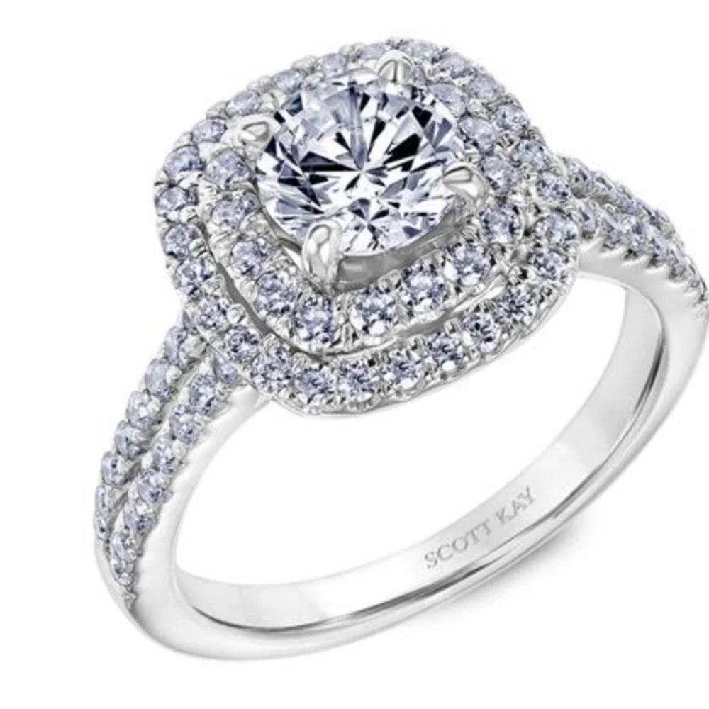 Scott Kay Luminaire Collection Double Halo Engagement Ring.